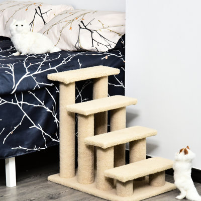 Escalier pour chat multi-niveaux à 4 niveaux en beige, 25 po - Your Furniture And Keep Cats Happy Assist
