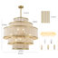 Lustre tambour 12 lumières 5 niveaux Boho