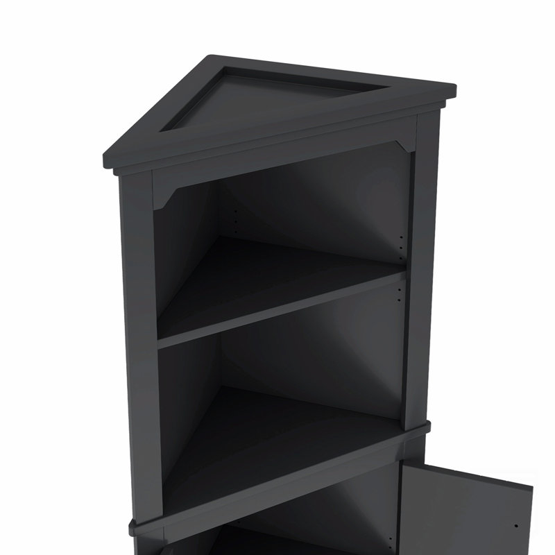 Grande armoire d'angle avec portes, Noir