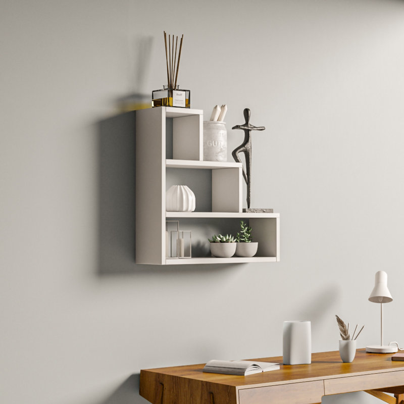 Tablette décorative 4 pièces Danjean, Blanc