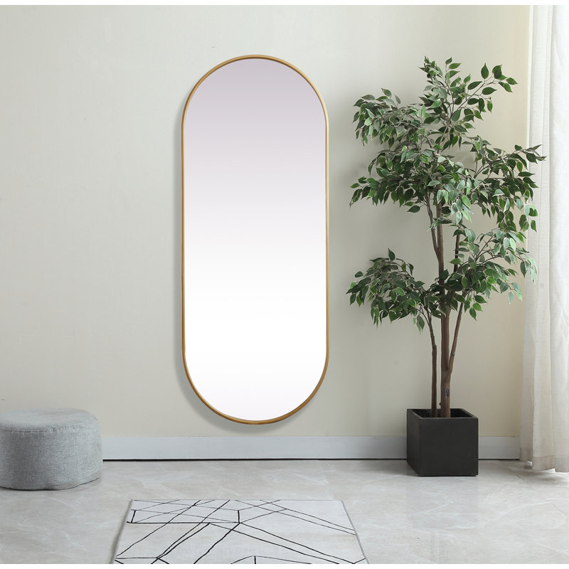 Elington Metal Oval Mirror, 60"  x 24" , Brass
