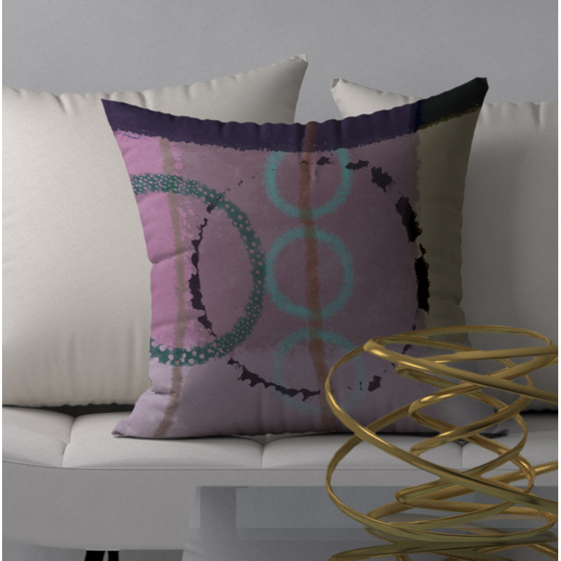Abstract Reversible Throw Pillow, 24" x 24"