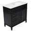 Meuble-lavabo 36 po avec lavabo, armoire de salle de bain avec tiroirs, cadre solide et panneau de fibres à densité moyenne, un paquet, noir