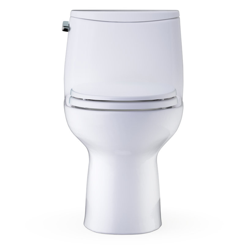 TOTO Ultramax One-Piece Round 1.28 GPF Universal Height Toilet with CEFIONTECT and SS113 SoftClose Seat, Cotton White - MS603113CEFG#01