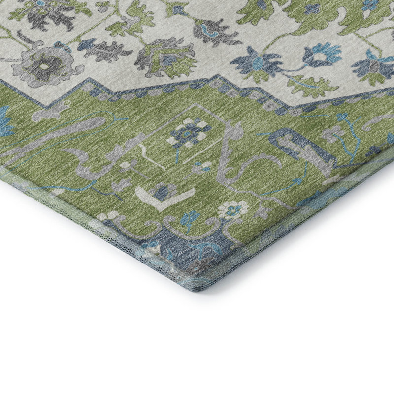 Tapis oriental Elvis AMF985 lavable à la machine de qualité supérieure, Rectangle 9 pi x 12 pi