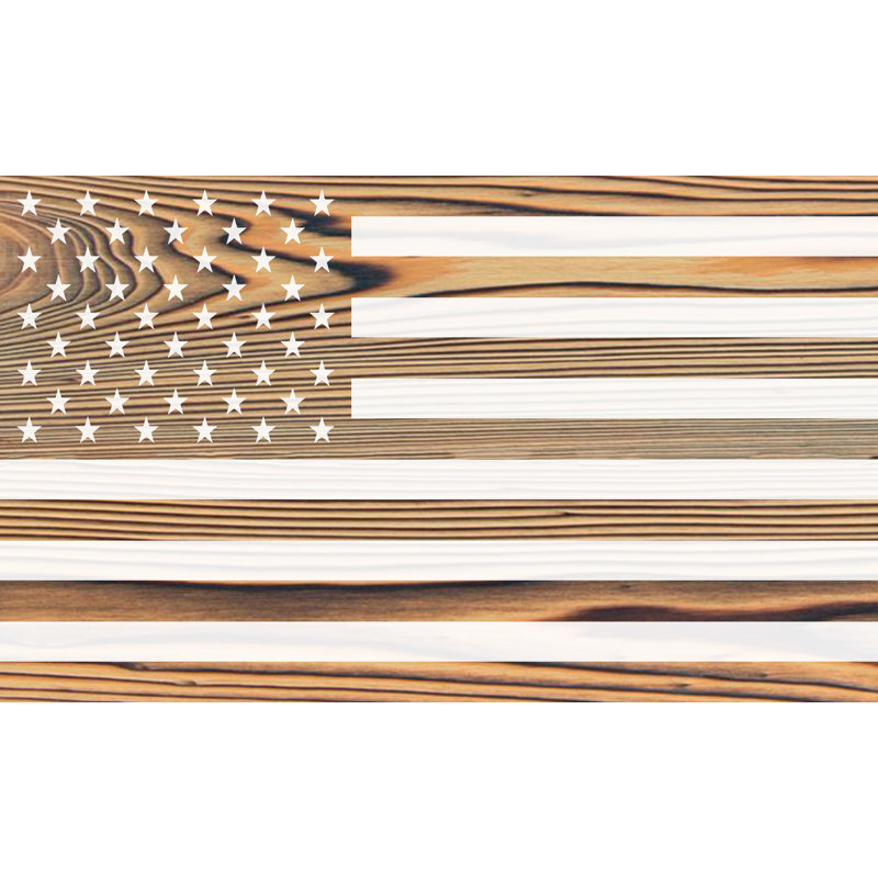 « american flag », impression sur bois