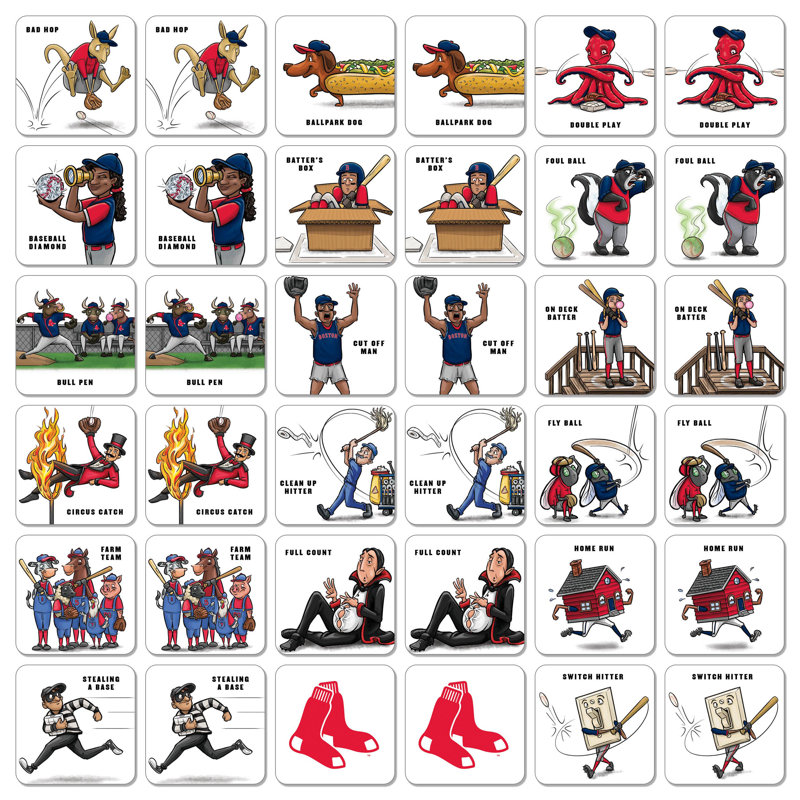 MLB Licensed Memory Match Game, Boston Red