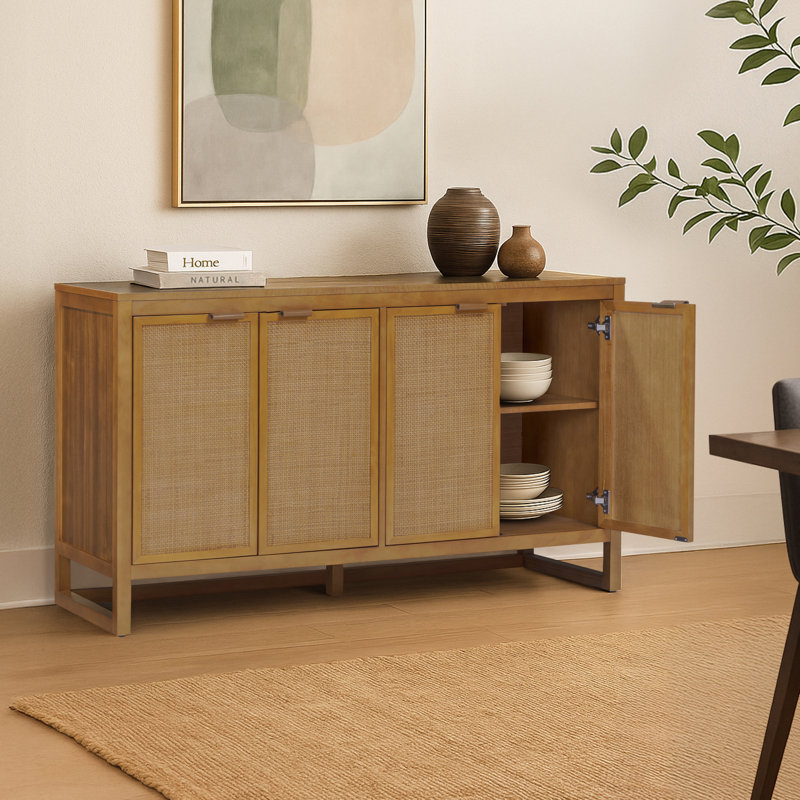 Buffet en bois massif Ameer, Naturel