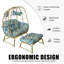 Chaises longues spacieuses de patio, chaise en rotin moderne en acier pour la maison