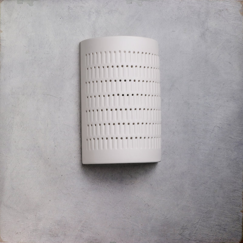 Carely Ceramic Outdoor Wall Light, LED Bulb Included, White, 15" H x 10" W x 5" D
