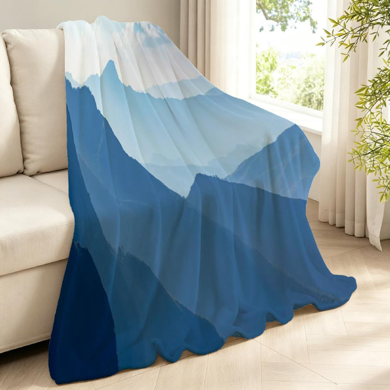 Jeté en molleton bleu flanelle ultra doux bleu, Throw 40" x 50"