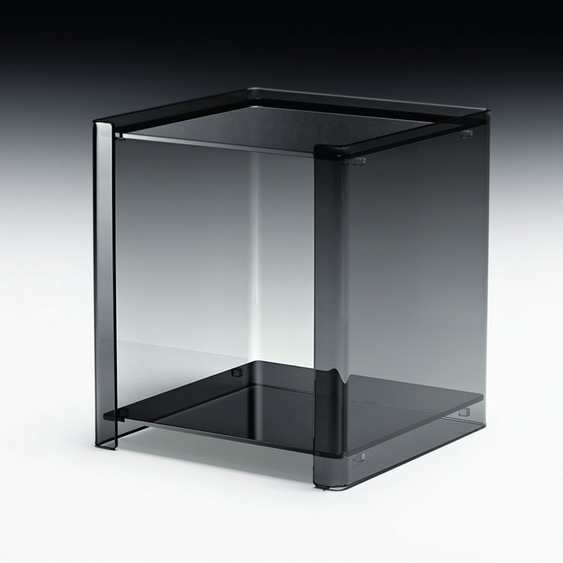 Oxbow 45cm W Glass Bedside Table, Smoked