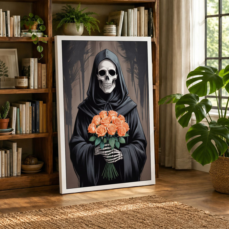 Death's Roses Dark - Wrapped Canvas, 30x20 - 76.2 x 50.8 cm, Black Border