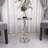 Hednesford Aluminum Metal Small Turned Pedestal Side End Silver Accent Table