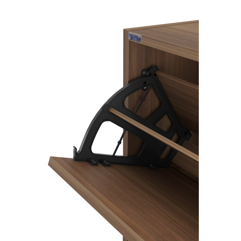 3-Tier Wooden Shoe Cabinet, Walnut