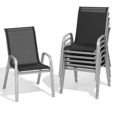 Wittig Stacking Patio Dining Armchair(Set of 6)