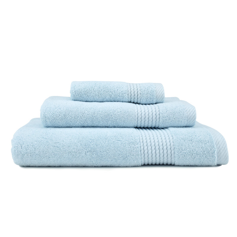 Adlena 3 Piece Turkish Cotton Towel Set, Ice Blue