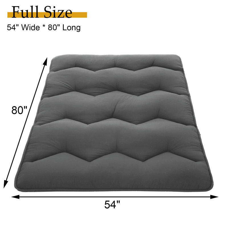 Matelas de futon pliable japonais, Gris, Lit double