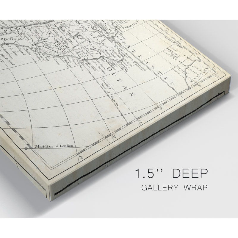« carte de l’amérique du sud »-reproduction d’art sur toile, H 48 po x l 32 po x P 1 po