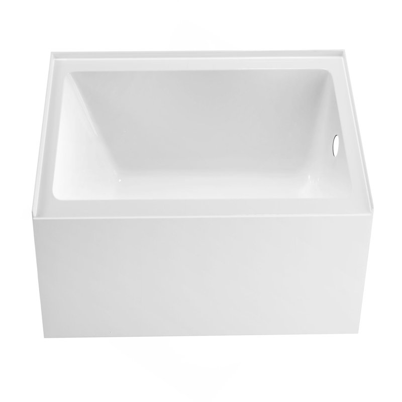 Baignoire en alcôve 60 po x 32 po - Baignoire de trempage en acrylique avec tablier intégré, drain à droite, installation à trois parois