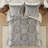 4 Piece Comforter Set Blue/Grey