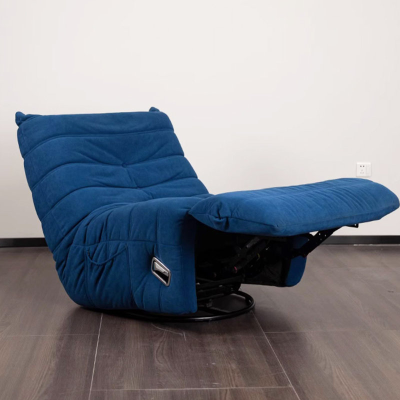 Fauteuil inclinable pour chambre à coucher avec poche de rangement, Bleu