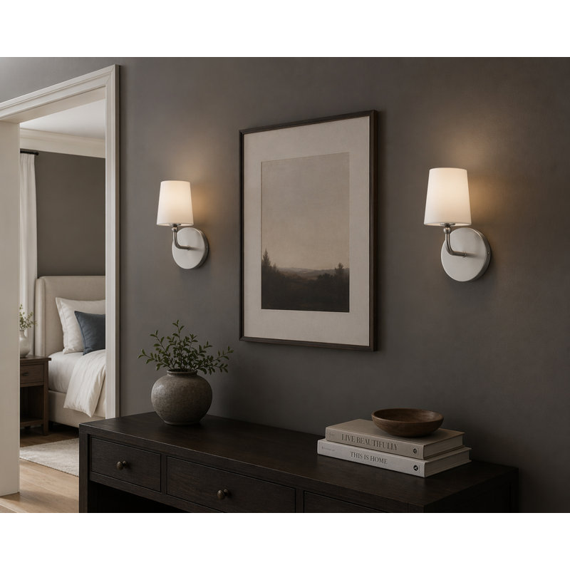 Applique murale en acier Minnelli, Nickel satiné