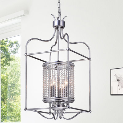 Luminaire suspendu géométrique 4 lumières lanternes Mikayla
