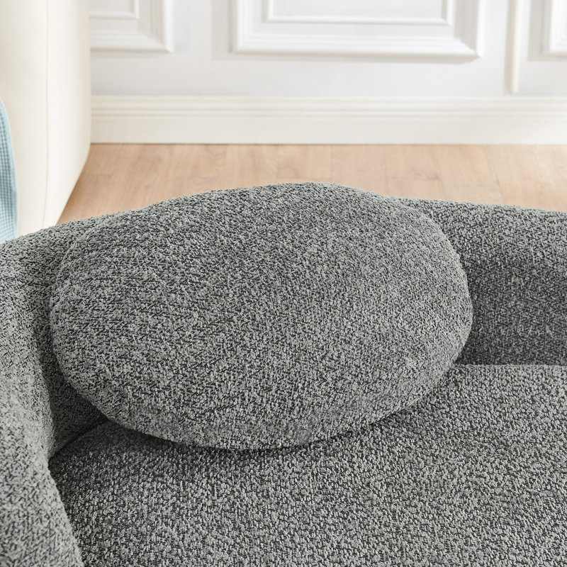 Chaise longue avec accoudoirs latéraux et coussin, Gris foncé