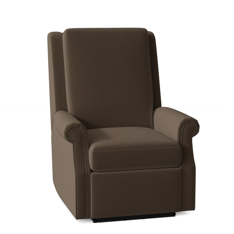 Reclination 33" Wide Genuine Leather Standard Recliner, Manual, 1181 Pearl, Glider