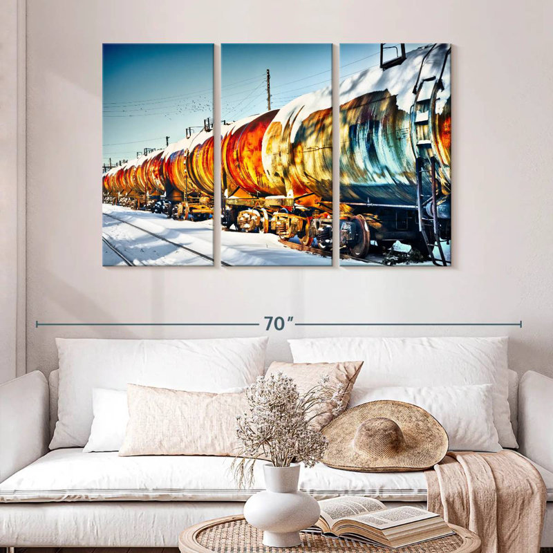 Mehar Snowy Oil Tanker Train, 32" H x 50" W
