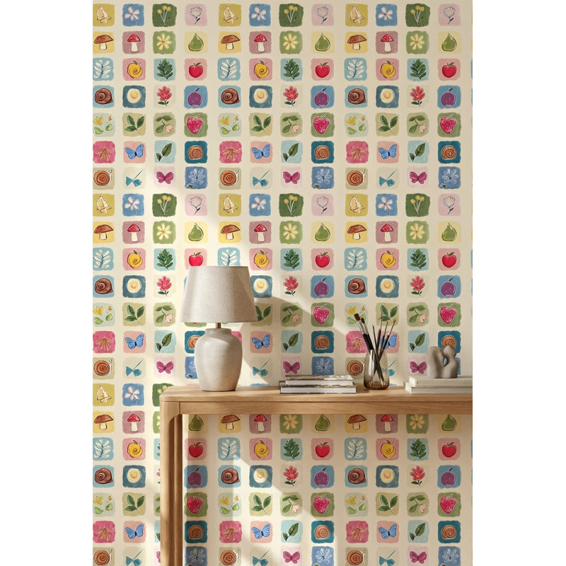 Whimsical Wallpaper Nature Hand-Drawn Wall Mural
