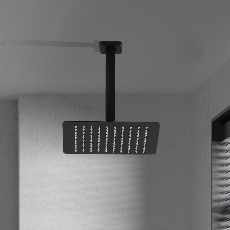 Rain Fixed Shower Head, Matte Black