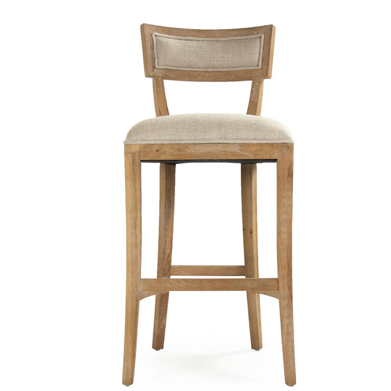 Embla Upholstered Stool with Solid Wood Frame, Bar Stool (30.75" Seat Height)