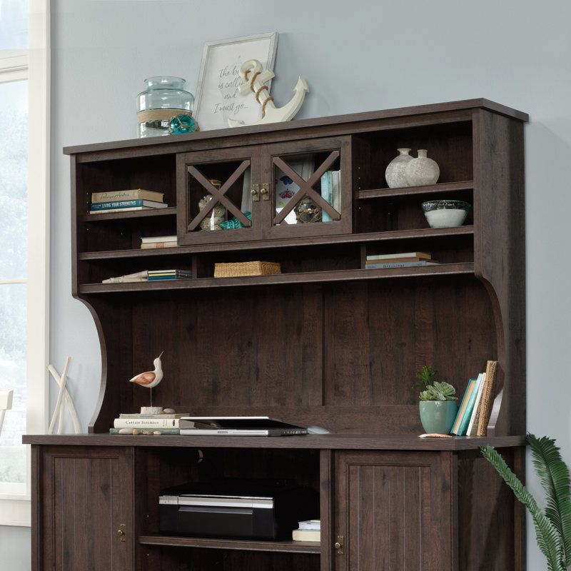 Hutch, Brown Finish,  Dark Brown