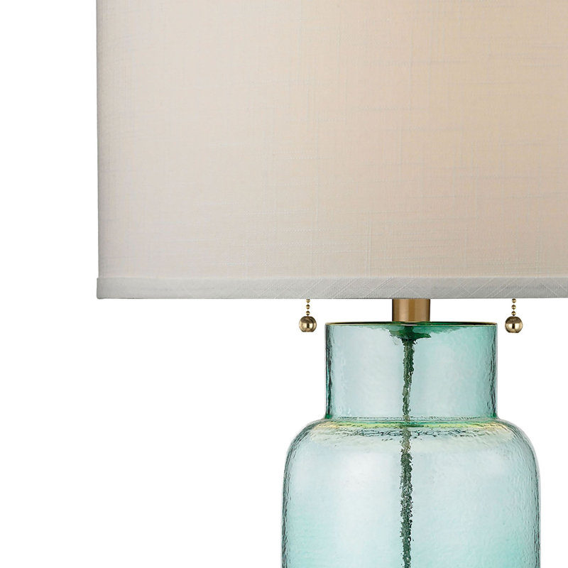 Lampe de table en verre à 1 lumière de 30 po de hauteur - Vert écume de mer