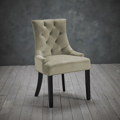Chaise d'appoint en velours capitonné Ellzey
