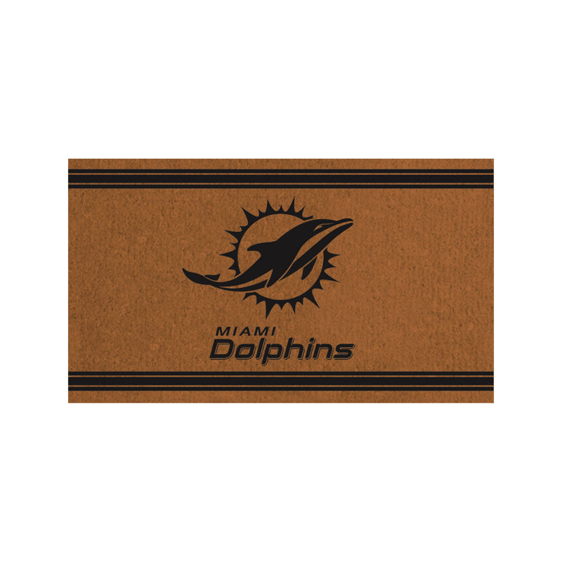 28in. x 16in. NFL Single Color Outdoor Coir Door Mat, Miami Dolphins