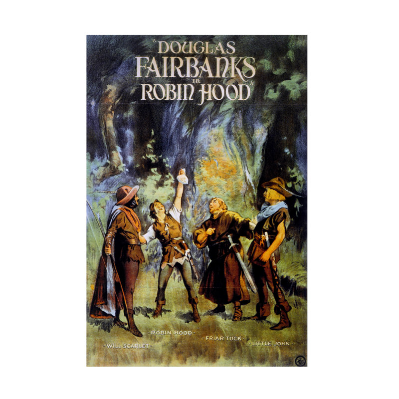 Impression sur toile, artiste inconnu, Robin des bois avec Douglas Fairbanks, 1922, H 19 po x l 12 po