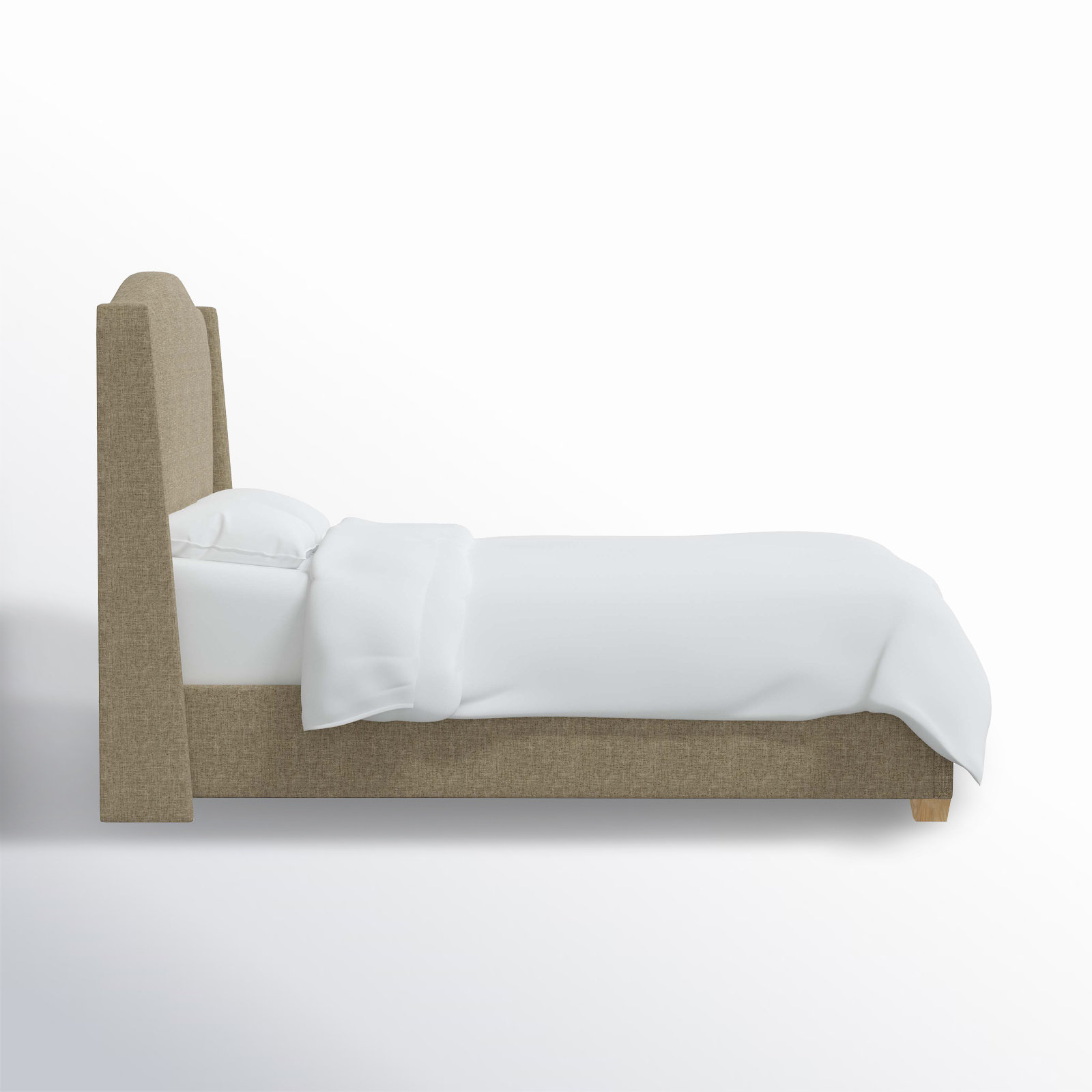 Allis Wingback Platform Bed, California King, Zuma Natural Textured Linen