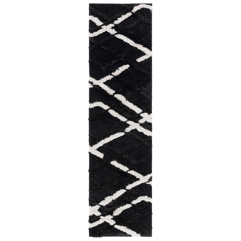 Hi-Lo Shag Performance Abstract Rug, Runner 2'2" x 8'