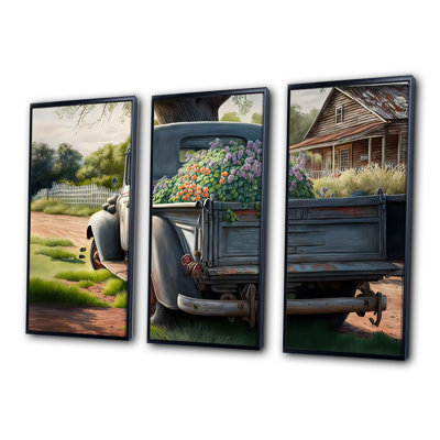 Grange, livraison de camion IV, ensemble d'art mural sur toile