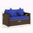 Outsunny Patio Wicker Loveseat With Cushions, 2-Seat Outdoor PE Rattan Couch Sofa With Throw Pillows, For Porch, Backyard, Garden, Poolside