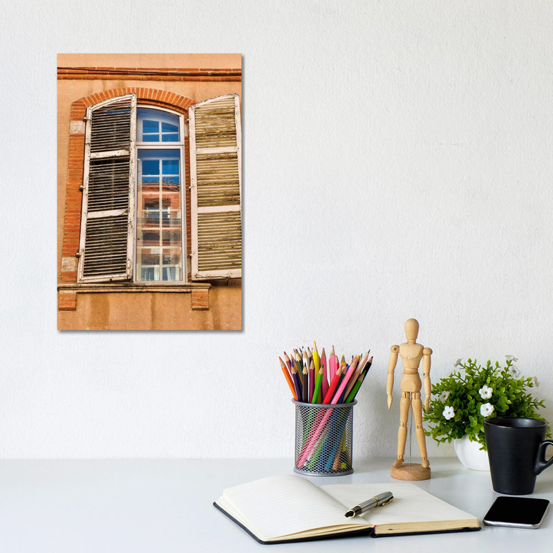 France, Toulouse. Window And Shutters In The Streets Of Toulouse by Hollice Looney - Wrapped Canvas Print