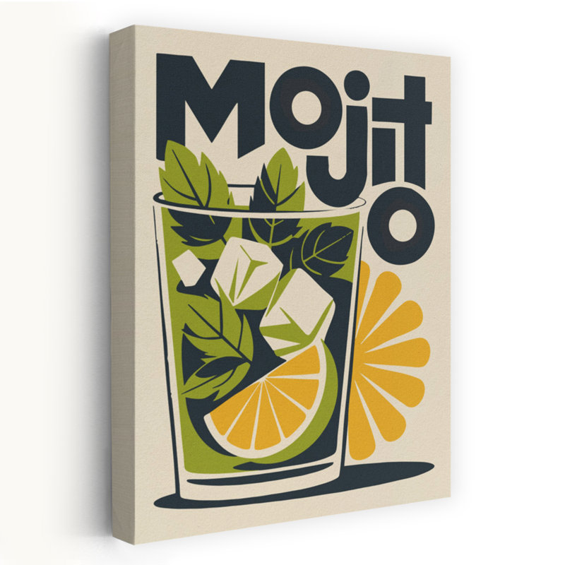«Cool Summer Mojito», art rétro classique aux fruits vibrants, H 60 po x l 40 po