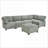 Sectional Sofas Modular U-Shaped 6-Seat with Reversible Chaise for Living Room | Mint Green | Corduroy-2020075890