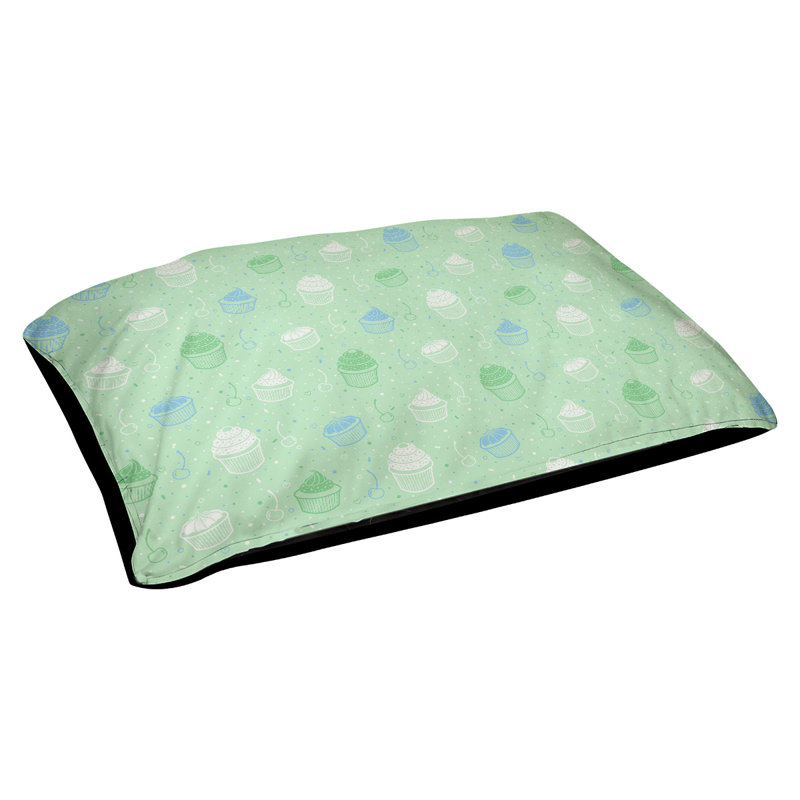 Coussin pour concepteur de chats pour l’extérieur petits gâteaux Byrge, Grand - L 52 po x l 42 po, Vert / Bleu