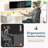 40 Inch White Fixed Home Office Desk, 4 Drawers + Storage Shelf with LED Light & Power Strip-873874426-873874428