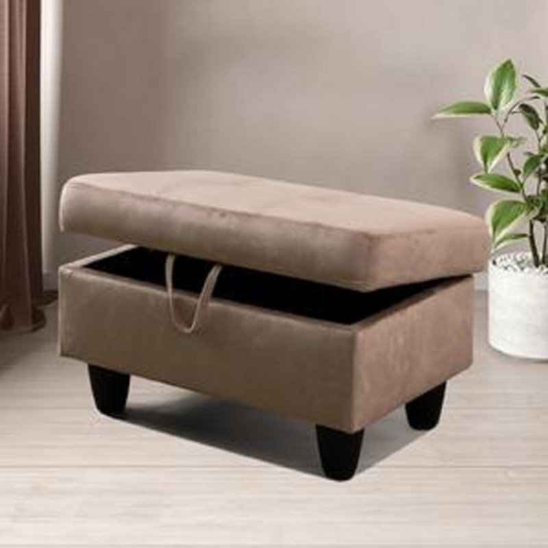 Kirthana Upholstered Ottoman, Beige