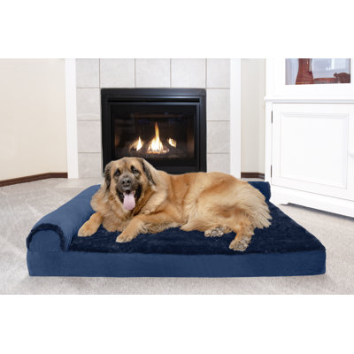  Plush & Velvet Deluxe L-Chaise Orthopedic Pet Bed